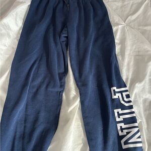 pink victoria secret navy blue sweat pants